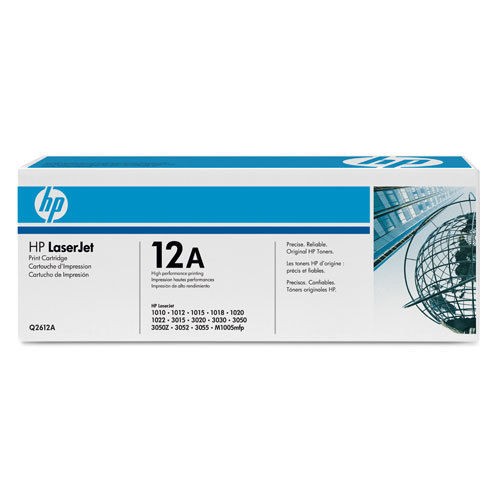 Genuine HP Q2612A / 12A Black Laser Toner Cartridge for Printers