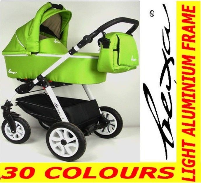 BEXA FASHION 3in1 TRAVEL SYSTEM PRAM PUSHCHAIR CAR SEAT AIR WHEELS 30 