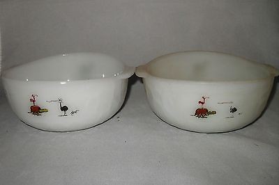 Johnny Hart BC Comics 2 CEREAL BOWLS Anchor Hocking Marathon Gas Promo 