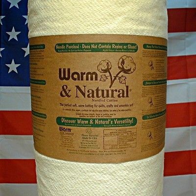 36 x 45   Warm and Natural Cotton Batting Quilt Fabric Craft Size 