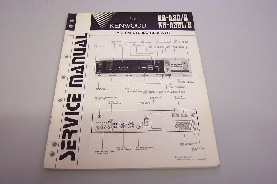 KENWOOD KR A30/KR A30L STEREO CASSETTE RECEIVER SERVICE MANUAL H/C