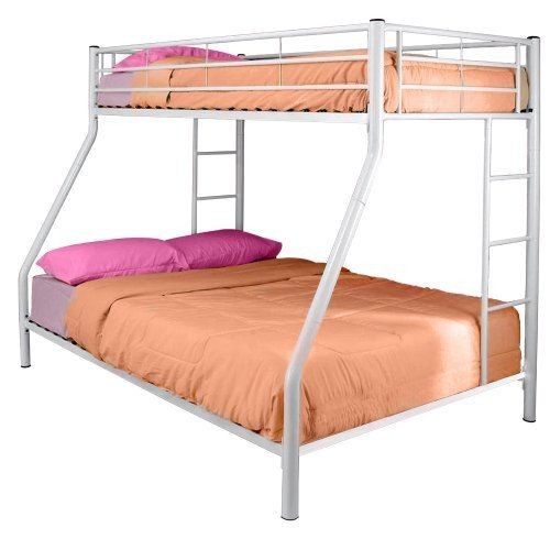 NEW Walker Edison Twin Over Full Steel Metal Bunk Bed White