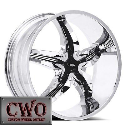 22 Chrome Status Dystany Wheels Rim 6x139.7 6 Lug Chevy Tahoe Escalade 