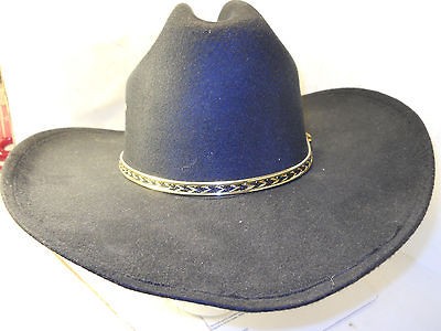 WESTERN EXPRESS INC. MEXICO BLACK FELT COWBOY HAT 58 SIZE 7 1/4