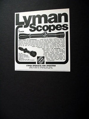 Lyman Scopes Hunting Gunsight Scope 1974 print Ad