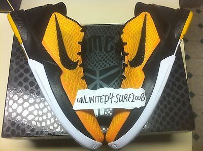 Nike Zoom Kobe VI Del Sol/Black Yellow 10.5 VII Chaos Rice Cloak Elite 