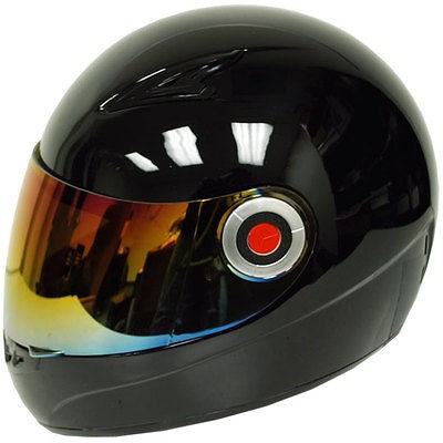 Youth Kids Motorcycle Bike Full FaceHelmet Glossy Black Size S M L XL 