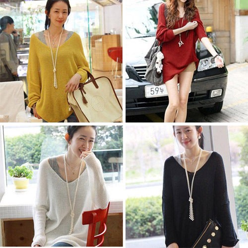   Oversized Batwing Knitted Top Jumper Sweater Bat Wing Pullover Coat