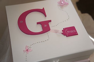 Large Girls Personalised Keepsake Memory Box BIRTHDAY CHRISTENING 