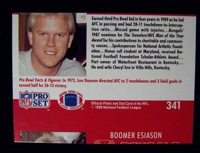 ERROR OFF CENTERED DAVE KREIG FRONT BOOMER ESIASON BACK FB PROSET 1990 