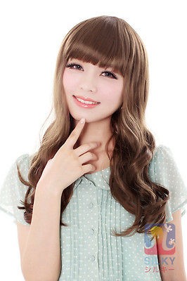 New Style Sexy Girl Women Long Wig Full Curl Wig+Wig Cap LZ128