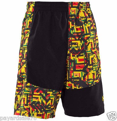 MENS SIZE MEDIUM UNDER ARMOUR LACROSSE LOOSE SHORTS RASTA BOB MARLEY 