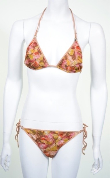 MISSONI MARE LAHORE METALLIC CROCHET KNIT BIKINI UK 8 US 6 IT 40 BNWT