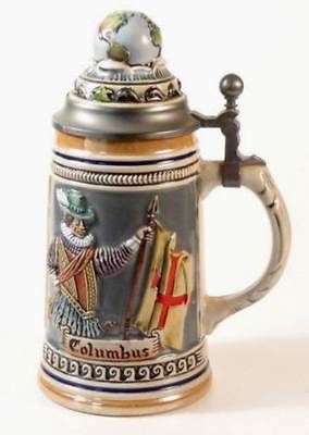 GERZ West Germany COLUMBUS SANTA MARIA Stein Pewter & Globe Lid