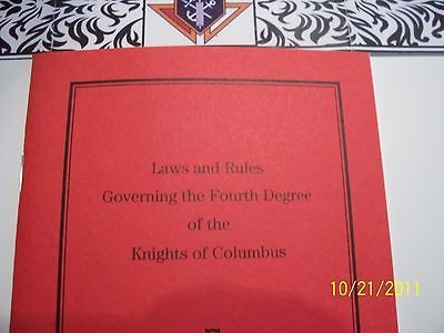 knights of columbus 4th degree laws rules booklet  0 99 0 