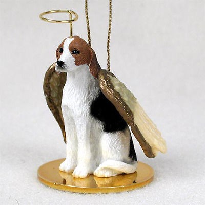 American Fox Hound Dog Figurine Angel Statue Hand Painted