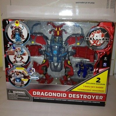   DRAGONOID DESTROYER w/ 2 BAKUGANS Attack Transform Launch & Fire New