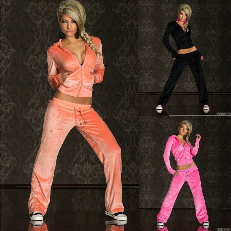 sexy cotton velvet full tracksuit jumpsuit zip uk 8 14