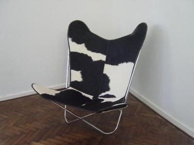 black and white cowhide leather bkf butterfly chair from argentina