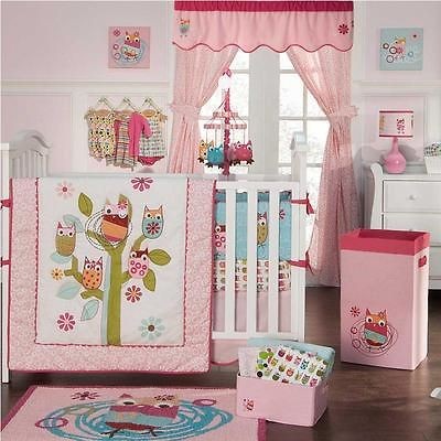 zutano owls 4 piece baby crib bedding set by kidsline