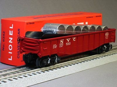 LIONEL NYC CULVERT PIPE CAR load 6 38349 train gondola mth o gauge 