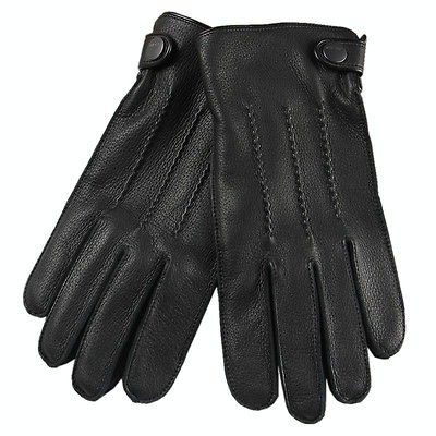 Black & M ELMA Mens deerskin leather winter driving cashmere lined 