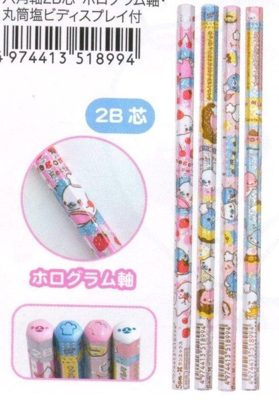 san x mamegoma seal glittery wooden pencils set of 4