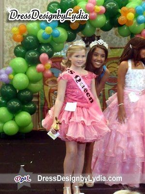 132S Girl Pink Little Miss America Pageant Theme Spring Dress Costume 