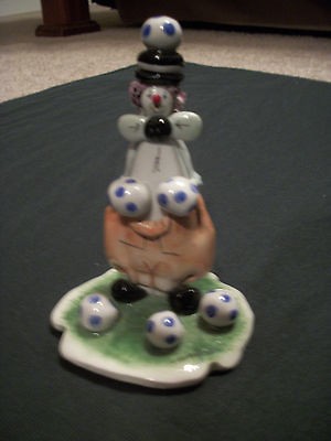 ZAMPIVA CLOWN FIGURINE WITH BALL ON HEAD,SIGNED ON BOTTOM MADE IN 