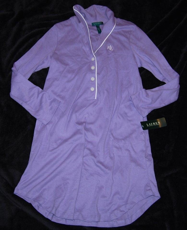 Ralph Lauren black HIS shirt sleepshirt pajamas pockets Womans S M L 