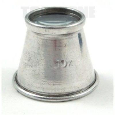 aluminium jewellers eye glass loupe loop x 10 mag f