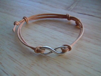   Eternity Natural Leather Adjustable Friendship Bracelet Love Symbol