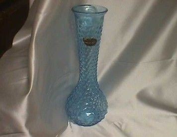 ROSSINI HANDMADE GENUINE EMPOU GLASS VASE MADE IN ITALY BLUE DIAMOND 