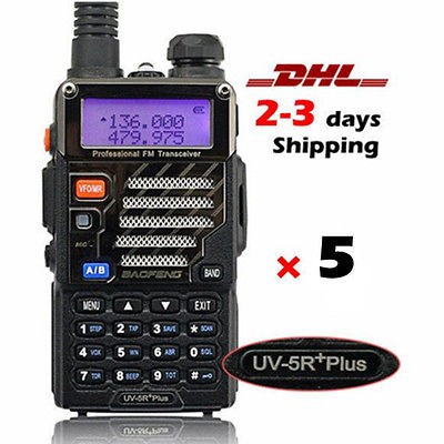 5x Latest BaoFeng **UV 5R+ Plus** 136 174/400 48​0 FM 65 108 MHz Ham 