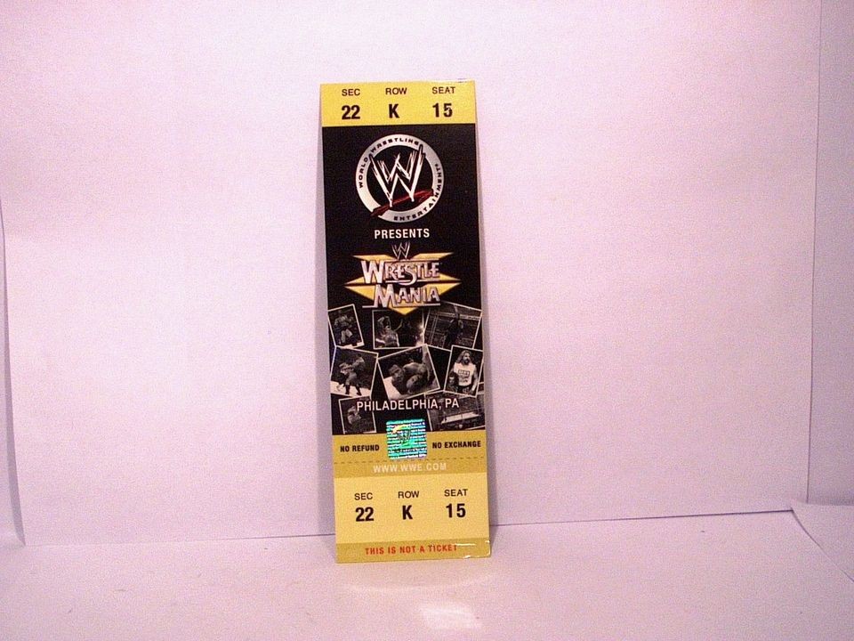 Wrestlemania Commemorative faux ticket WWE Philadelphia PA