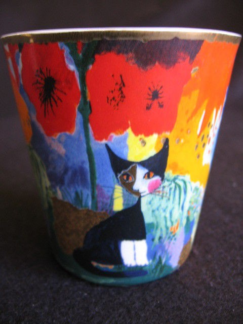 GOEBEL ROSINA WACHMEISTER PORCELAIN CAT SERAFINA BEAKER EX