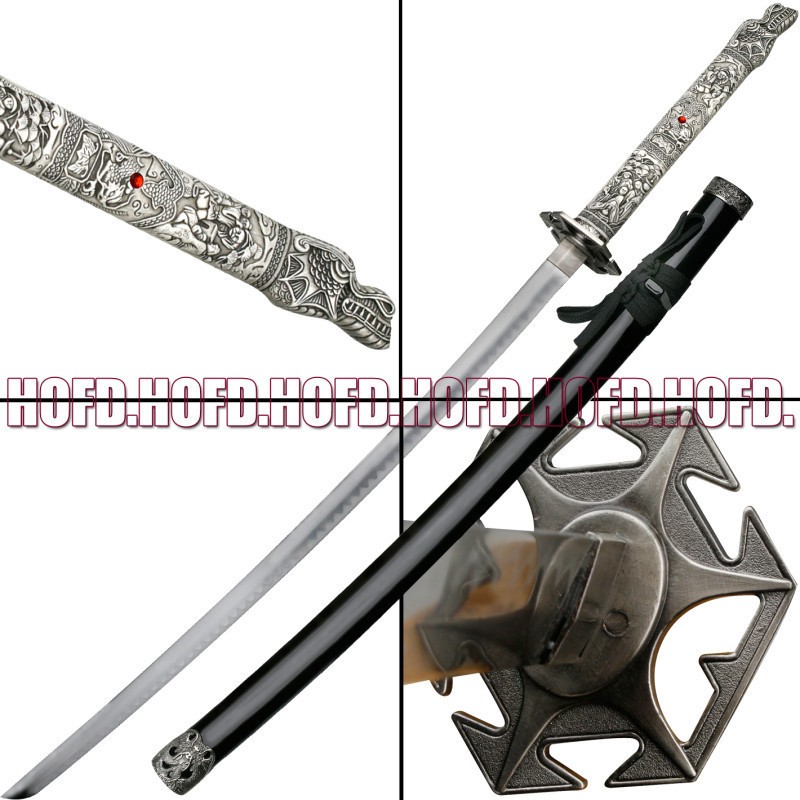 Katana of Duncan Macleod Black TV Movie Highlander Dragon Sword Silver 