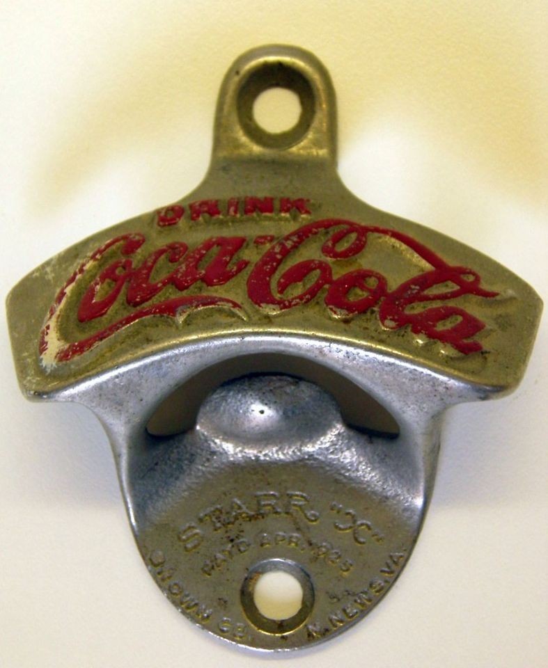     COLA Wall BOTTLE OPENER   STARR X   Brown Co. N.News.Va Patd 1925