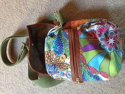 pre owned trina turk floral olive shoulder bag returns not