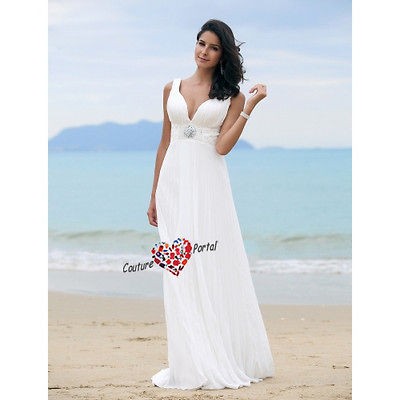 column v neck sweep brush train chiffon wedding dress more