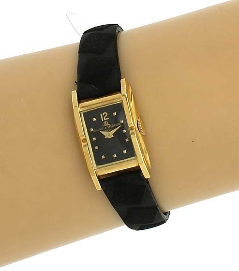 stylish 18k gold baume mercier ladies wrist watch time left