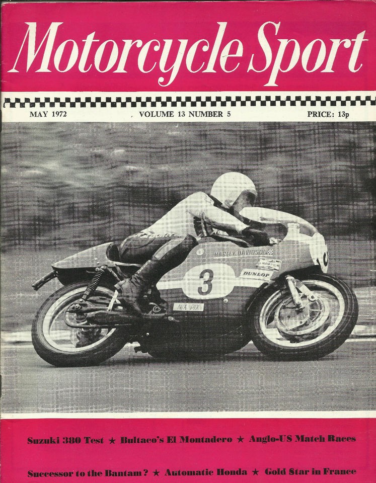 MOTORCYCLE SPORT MAY 1972 SUZUKI 380 BULTACOS EL MONTADERO ANGLO US 