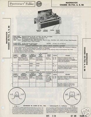 magnavox cr 703 a b bb radio chassis sams photofact