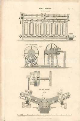 1880 Engraving Rope Making Twisting Machine Flat Rope Machine