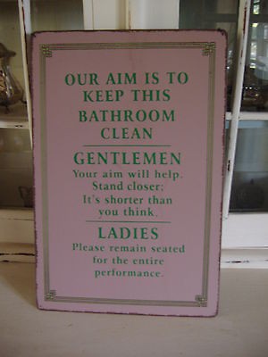   Bathroom Toilet Etiquette Rules Wall Hanging Metal Sign Xmas Gift BN