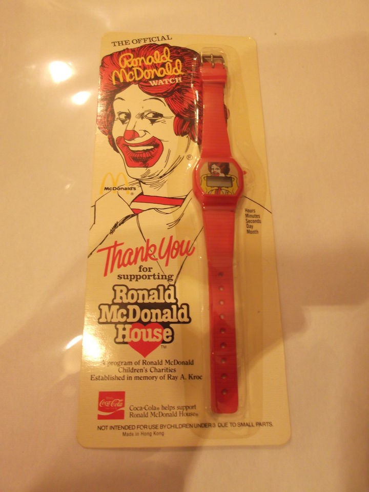 1984 ronald mcdonald house coca cola watch 