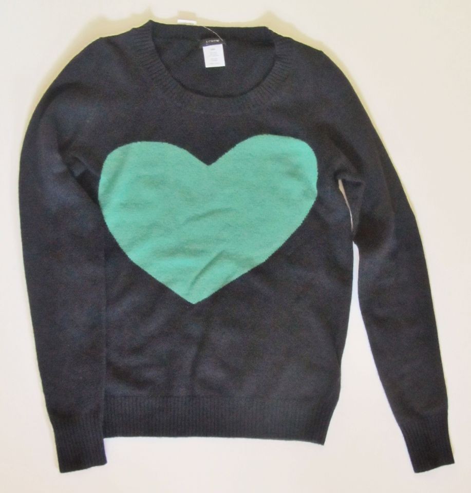 crew heart me sweater xx small navy green