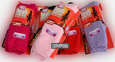   LADIES 2.4 TOG ICONIC THERMAL HEAT CONTROL CALF HIGH SOCKS 4 8 MIX