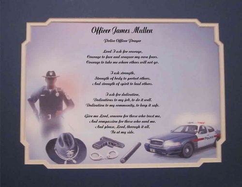 police officer personalized poem prayer  15 85