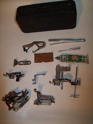 VINTAGE SINGER SEWING MACHINE ACCESSORIES IN GODZILLA TIN 1930 